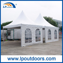 5X5m Outdoor Aluminum White PVC Gazebo Tent 