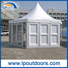 Dia 6m Outdoor Polygon Hexagon Pagoda Tent With ABS Wall
