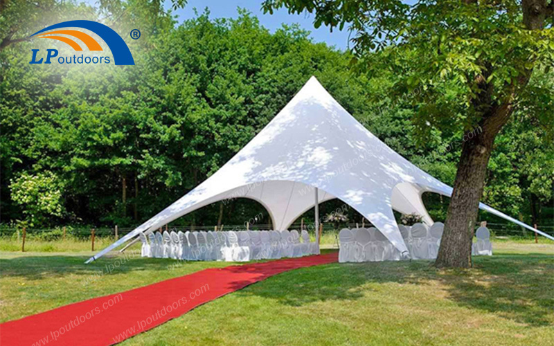 30 Seats White Waterproof PVC Canopy Outdoor Banquet Star Shade Tent For Wedding Party Can Increase Romantic Atmosphere